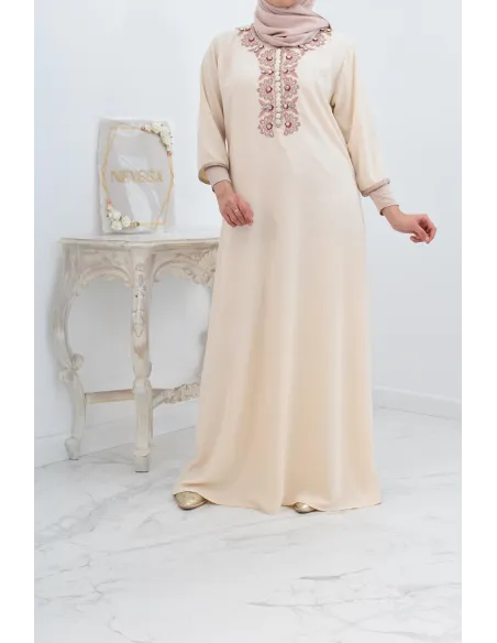 Gandoura tradition style frise marocaine abaya aïd el fitr aïd adha