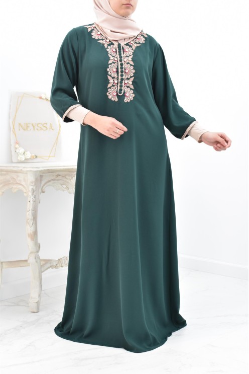Gandoura tradition style frise marocaine abaya aïd el fitr aïd adha