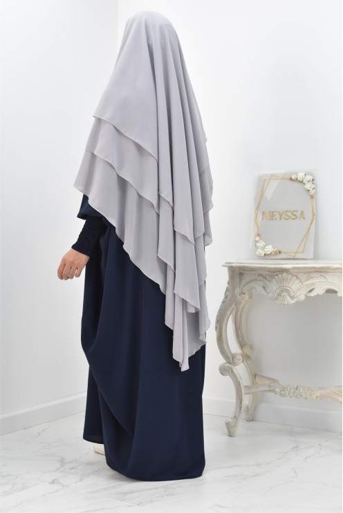 Khimar 3 voiles yemenite en mousseline pour femme musulmane voilée