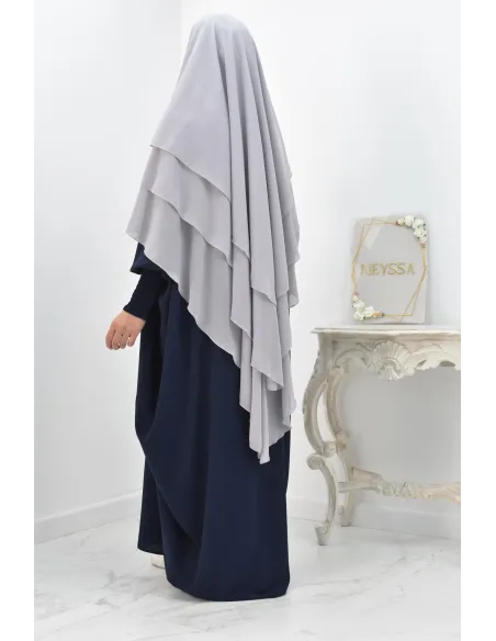 Khimar 3 voiles yemenite en mousseline pour femme musulmane voilée