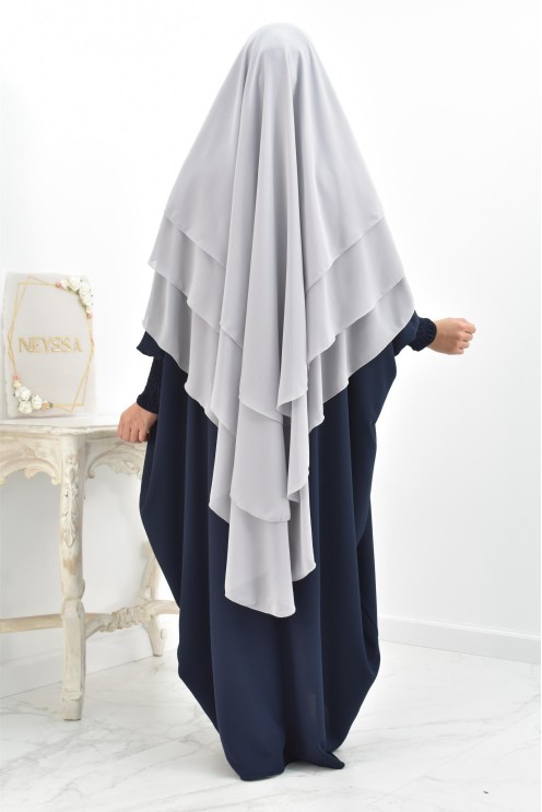 Khimar 3 voiles yemenite en mousseline pour femme musulmane voilée