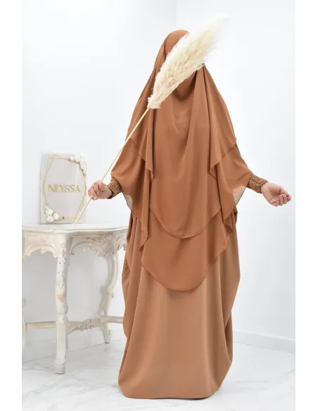 Khimar 3 voiles yemenite en mousseline pour femme musulmane voilée