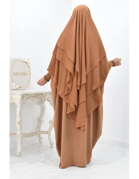 Khimar 3 voiles yemenite en mousseline pour femme musulmane voilée