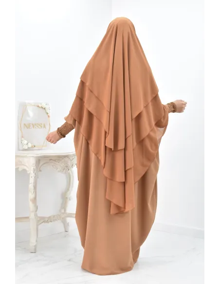 Khimar 3 voiles yemenite en mousseline pour femme musulmane voilée