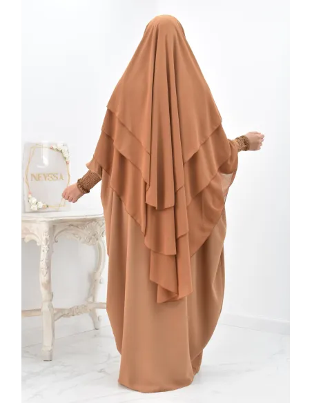 Khimar 3 voiles yemenite en mousseline pour femme musulmane voilée