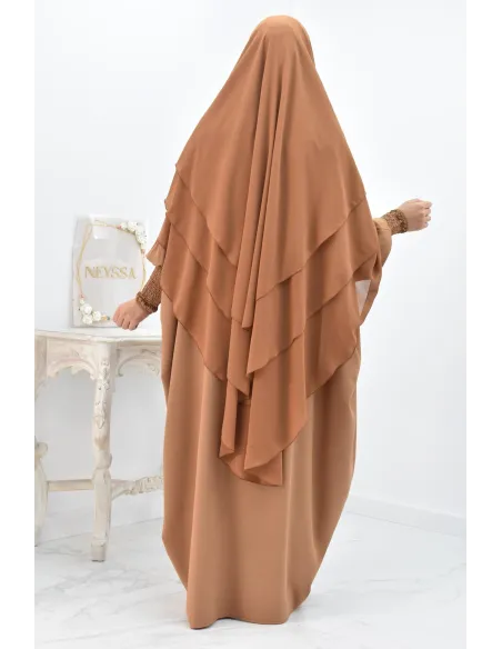 Khimar 3 voiles yemenite en mousseline pour femme musulmane voilée