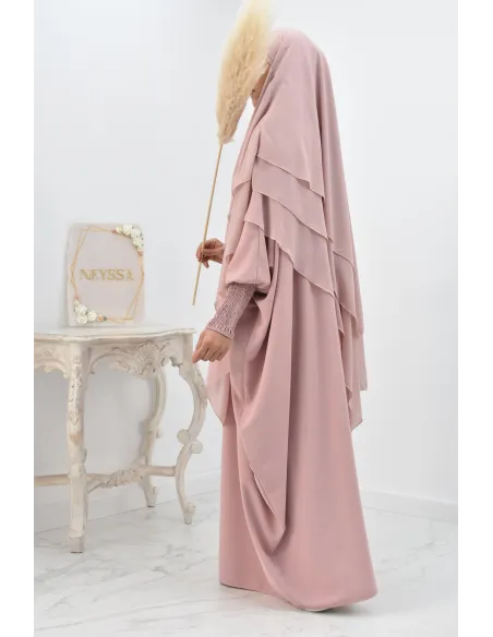 Khimar 3 voiles yemenite en mousseline pour femme musulmane voilée