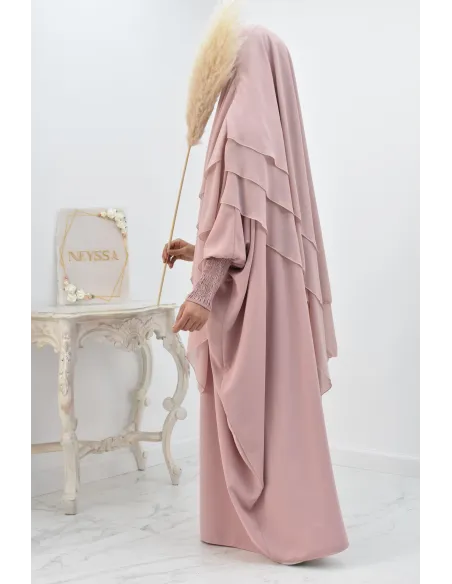 Khimar 3 voiles yemenite en mousseline pour femme musulmane voilée