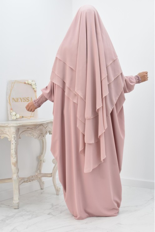 Khimar 3 voiles yemenite en mousseline pour femme musulmane voilée