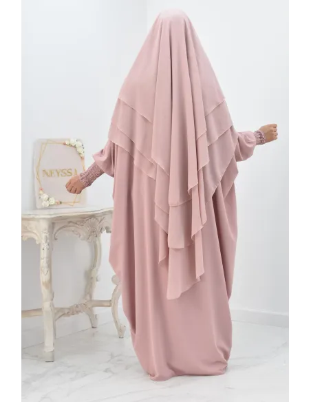 Khimar 3 voiles yemenite en mousseline pour femme musulmane voilée