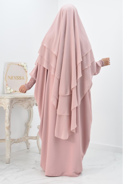 Khimar 3 voiles yemenite en mousseline pour femme musulmane voilée