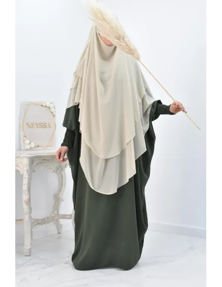 Khimar 3 voiles yemenite en mousseline pour femme musulmane voilée