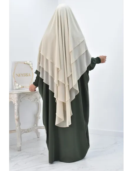 Khimar 3 voiles yemenite en mousseline pour femme musulmane voilée