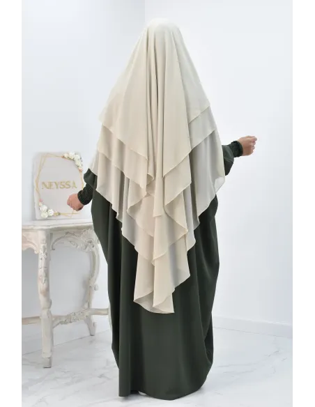 Khimar 3 voiles yemenite en mousseline pour femme musulmane voilée