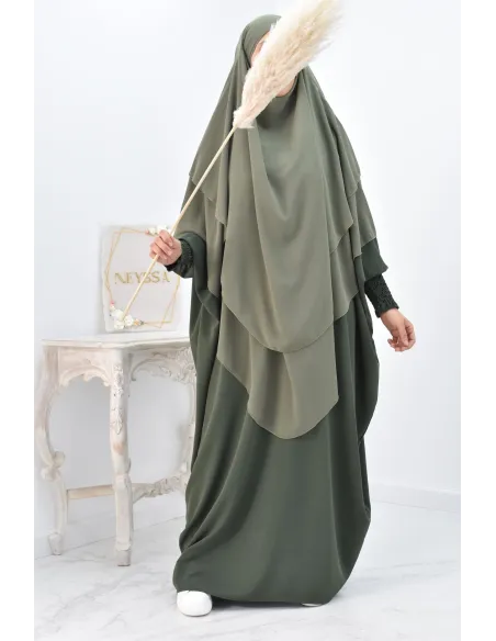 Khimar 3 voiles yemenite en mousseline pour femme musulmane voilée
