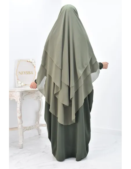 Khimar 3 voiles yemenite en mousseline pour femme musulmane voilée