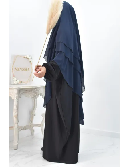 Khimar 3 voiles yemenite en mousseline pour femme musulmane voilée