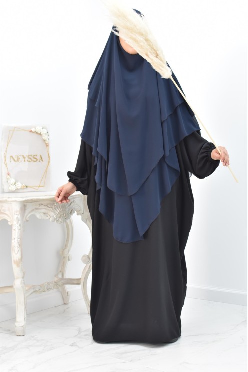 Khimar 3 voiles yemenite en mousseline pour femme musulmane voilée