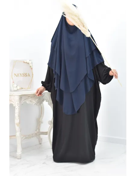 Khimar 3 voiles yemenite en mousseline pour femme musulmane voilée
