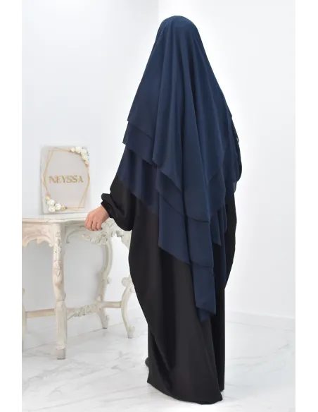 Khimar 3 voiles yemenite en mousseline pour femme musulmane voilée