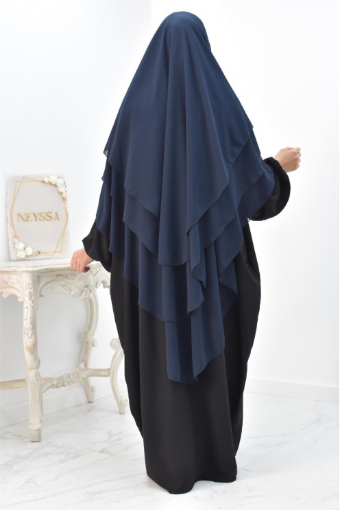 Khimar 3 voiles yemenite en mousseline pour femme musulmane voilée