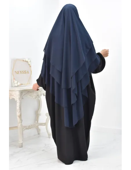 Khimar 3 voiles yemenite en mousseline pour femme musulmane voilée