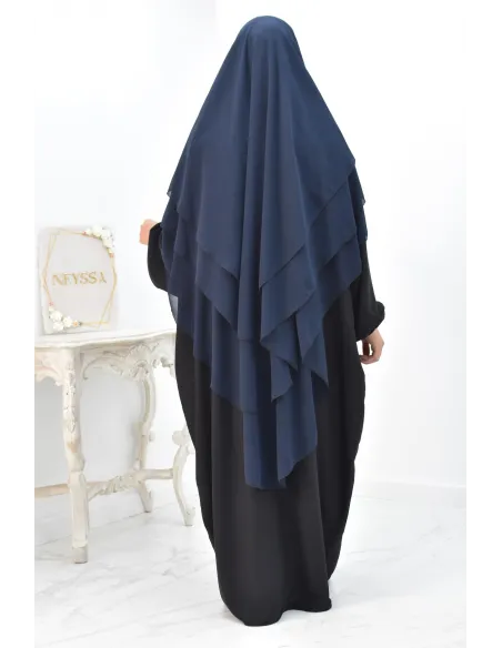 Khimar 3 voiles yemenite en mousseline pour femme musulmane voilée