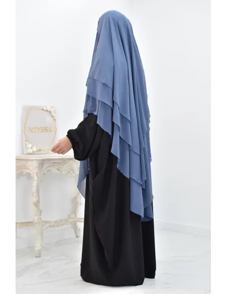 Khimar 3 voiles yemenite en mousseline pour femme musulmane voilée