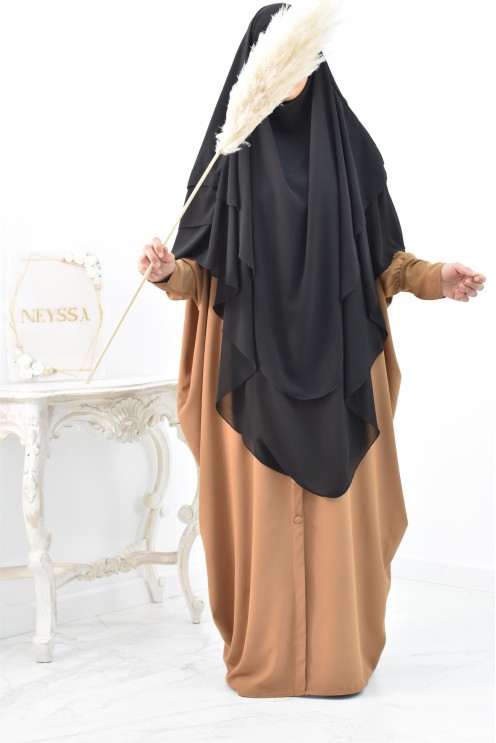 Khimar 3 voiles yemenite en mousseline pour femme musulmane voilée