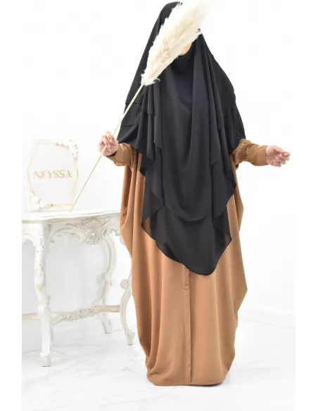 Khimar 3 voiles yemenite en mousseline pour femme musulmane voilée