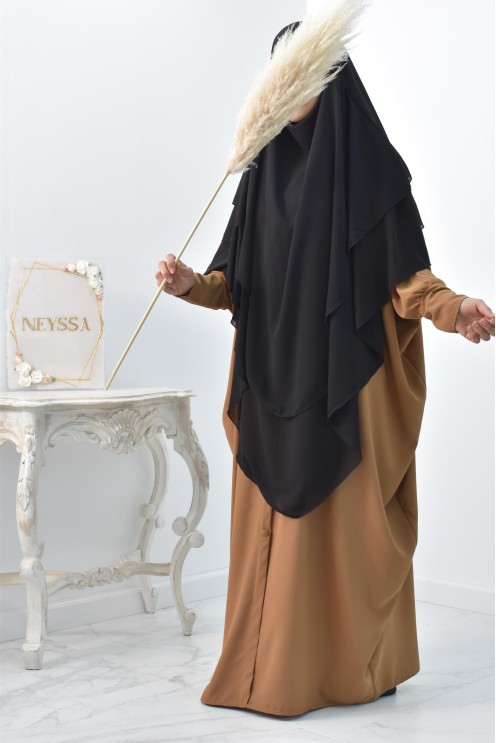 Khimar 3 voiles yemenite en mousseline pour femme musulmane voilée