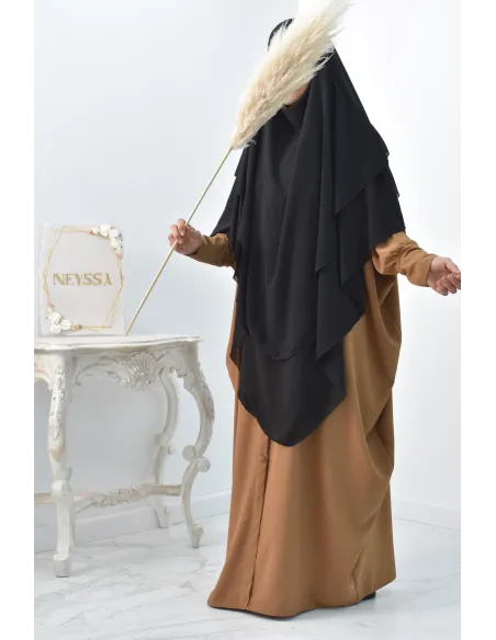 Khimar 3 voiles yemenite en mousseline pour femme musulmane voilée