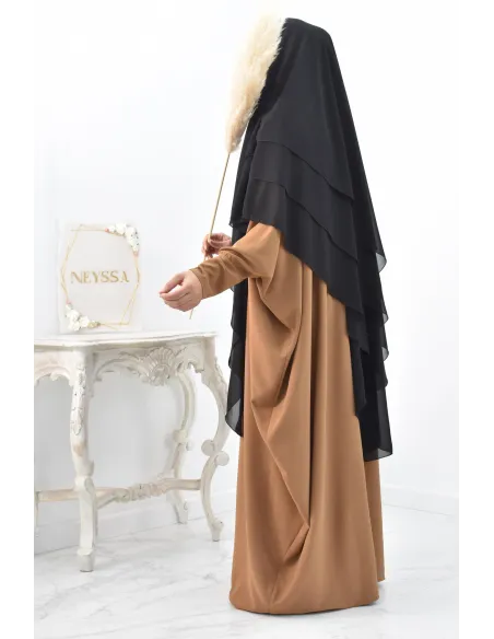 Khimar 3 voiles yemenite en mousseline pour femme musulmane voilée