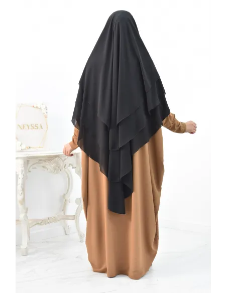 Khimar 3 voiles yemenite en mousseline pour femme musulmane voilée