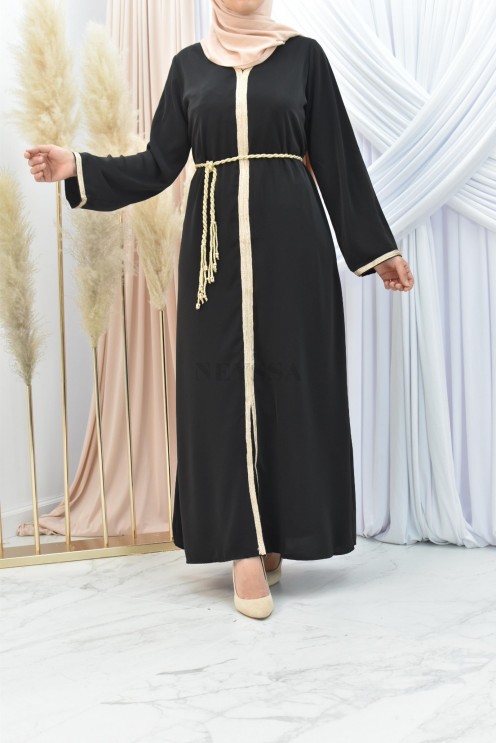 Abaya mère ou abaya fille style caftan avec broderies