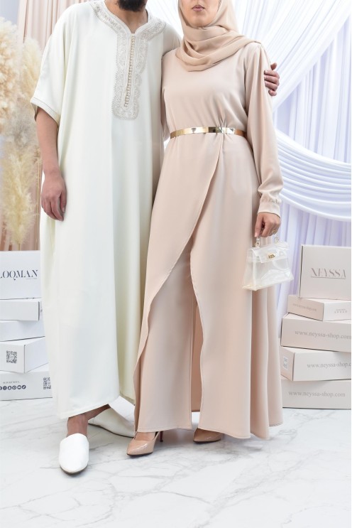 Ensemble robe tunique avec palazzo pour femme voilée classe et chic 