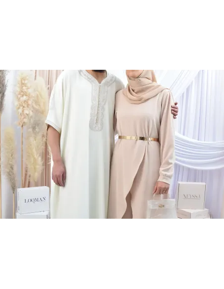 Ensemble robe tunique avec palazzo pour femme voilée classe et chic 