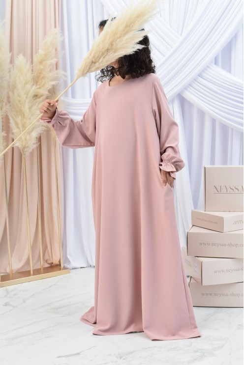 Longue Abaya femme papillon de prière avec son khimar en jazz