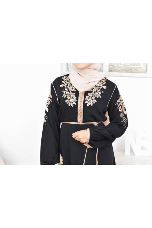 Ensemble Noir 2 pièces tunique avec palazzo pour femme voilée élégante