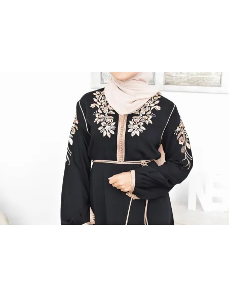 Ensemble Noir 2 pièces tunique avec palazzo pour femme voilée élégante