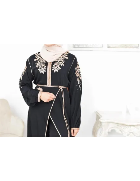 Ensemble Noir 2 pièces tunique avec palazzo pour femme voilée élégante