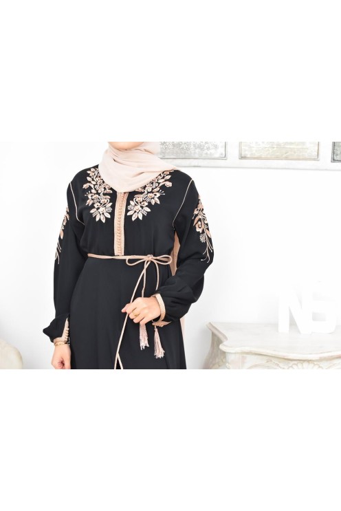 Ensemble Noir 2 pièces tunique avec palazzo pour femme voilée élégante