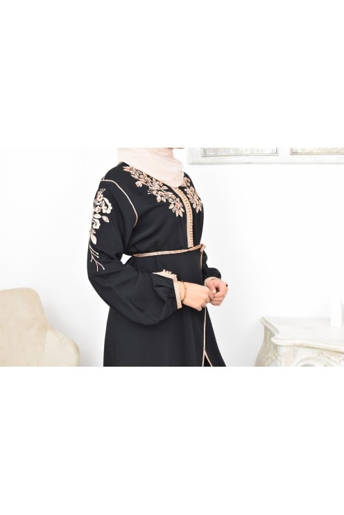 Ensemble Noir 2 pièces tunique avec palazzo pour femme voilée élégante