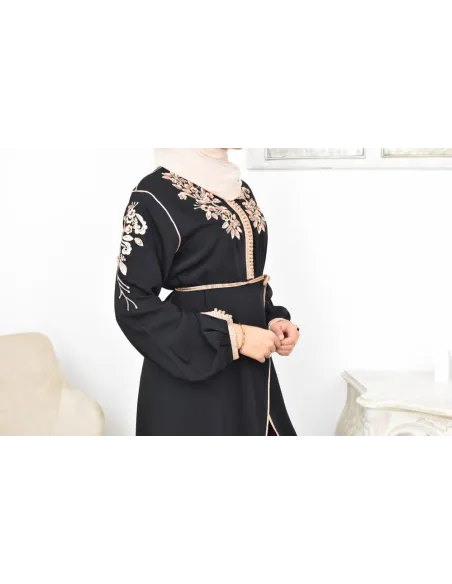 Ensemble Noir 2 pièces tunique avec palazzo pour femme voilée élégante
