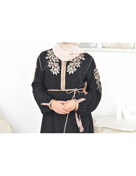 Ensemble Noir 2 pièces tunique avec palazzo pour femme voilée élégante