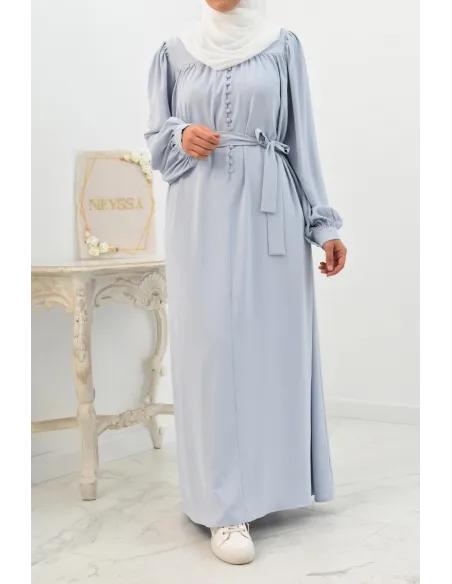 Longue Robe chemise boutonnées longue et fluide femme voilée musulmane