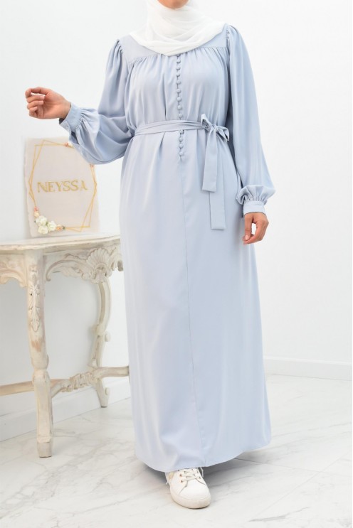 Longue Robe chemise boutonnées longue et fluide femme voilée musulmane