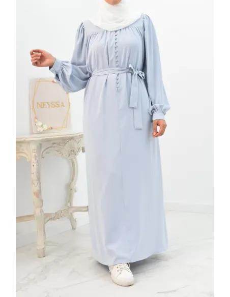 Longue Robe chemise boutonnées longue et fluide femme voilée musulmane