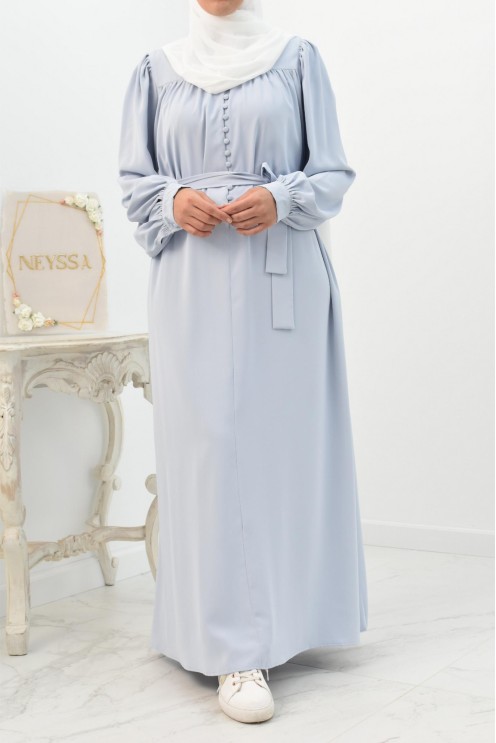 Longue Robe chemise boutonnées longue et fluide femme voilée musulmane