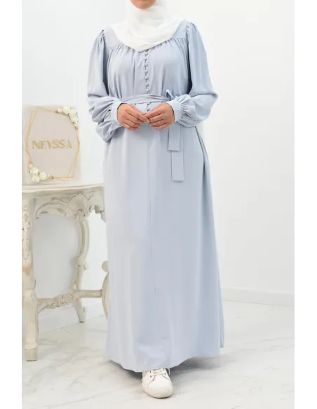 Longue Robe chemise boutonnées longue et fluide femme voilée musulmane